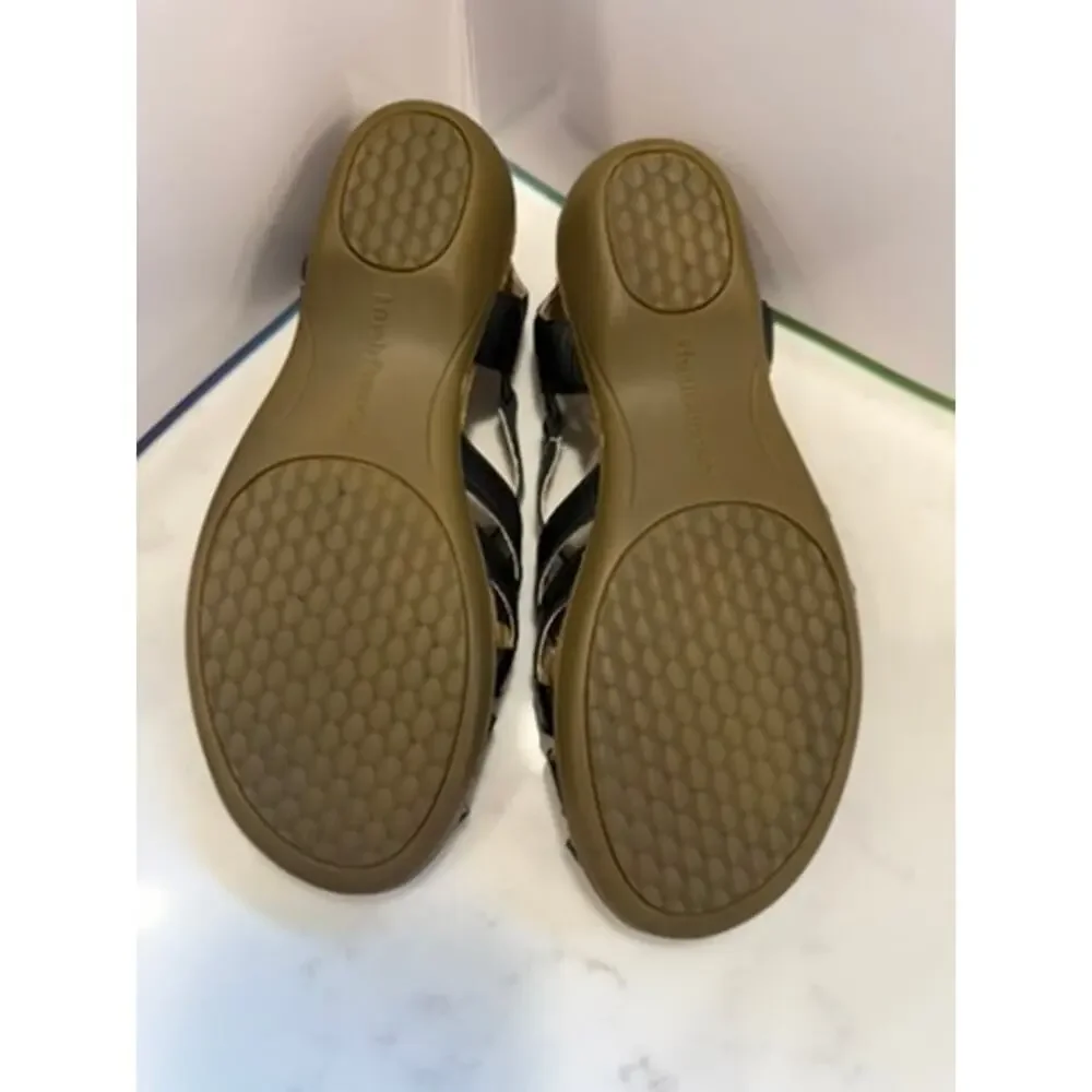 Hush‎ Puppies Moyen Black Leather Comfort Sandals Womens Size 7 Travel Capsule